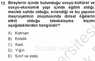 Eğitim Sosyolojisi 2013 - 2014 Tek Ders Sınavı 13.Soru