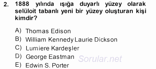 Kamera Tekniğine Giriş 2013 - 2014 Ara Sınavı 2.Soru
