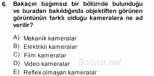 Kamera Tekniğine Giriş 2013 - 2014 Ara Sınavı 6.Soru