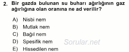 İş Sağlığı ve Güvenliği 2016 - 2017 Ara Sınavı 2.Soru