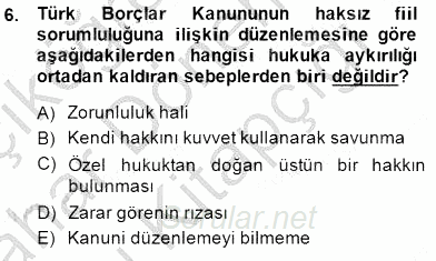 Hukukun Temel Kavramları 2 2014 - 2015 Ara Sınavı 6.Soru