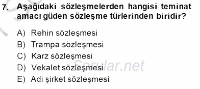 Hukukun Temel Kavramları 2 2014 - 2015 Ara Sınavı 7.Soru