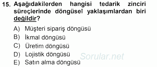 E-İş Süreçleri 2012 - 2013 Ara Sınavı 15.Soru
