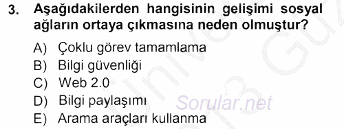 E-İş Süreçleri 2012 - 2013 Ara Sınavı 3.Soru