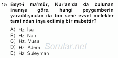 Türk Edebiyatının Mitolojik Kaynakları 2012 - 2013 Dönem Sonu Sınavı 15.Soru