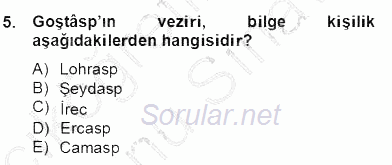 Türk Edebiyatının Mitolojik Kaynakları 2012 - 2013 Dönem Sonu Sınavı 5.Soru
