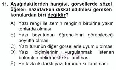 İng. Öğretmenliğinde Öğretim Teknolojileri Ve Materyal Tasarımı 2 2014 - 2015 Dönem Sonu Sınavı 11.Soru