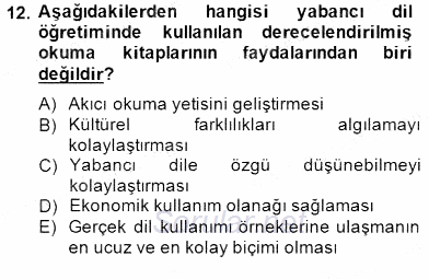 İng. Öğretmenliğinde Öğretim Teknolojileri Ve Materyal Tasarımı 2 2014 - 2015 Dönem Sonu Sınavı 12.Soru