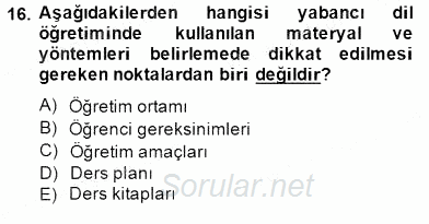 İng. Öğretmenliğinde Öğretim Teknolojileri Ve Materyal Tasarımı 2 2014 - 2015 Dönem Sonu Sınavı 16.Soru