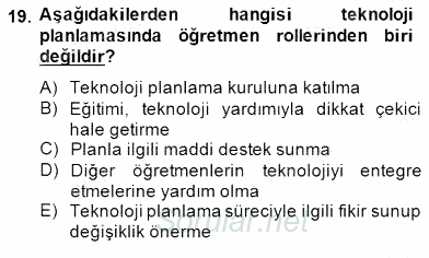 İng. Öğretmenliğinde Öğretim Teknolojileri Ve Materyal Tasarımı 2 2014 - 2015 Dönem Sonu Sınavı 19.Soru