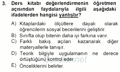 İng. Öğretmenliğinde Öğretim Teknolojileri Ve Materyal Tasarımı 2 2014 - 2015 Dönem Sonu Sınavı 3.Soru