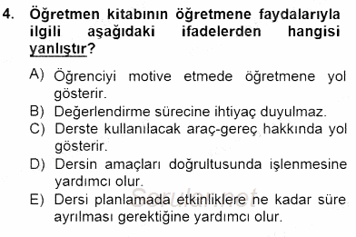 İng. Öğretmenliğinde Öğretim Teknolojileri Ve Materyal Tasarımı 2 2014 - 2015 Dönem Sonu Sınavı 4.Soru