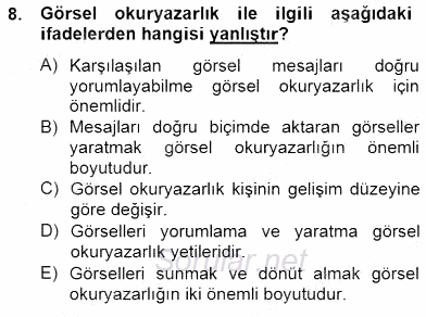 İng. Öğretmenliğinde Öğretim Teknolojileri Ve Materyal Tasarımı 2 2014 - 2015 Dönem Sonu Sınavı 8.Soru