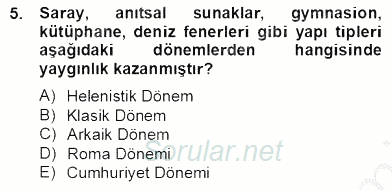 Sanat Tarihi 2012 - 2013 Dönem Sonu Sınavı 5.Soru