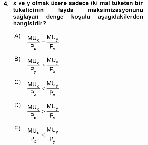 İktisada Giriş 2017 - 2018 Ara Sınavı 4.Soru