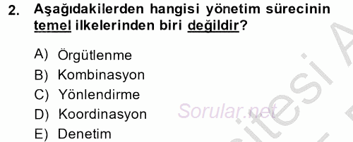 Kamu Mali Yönetimi 2014 - 2015 Ara Sınavı 2.Soru