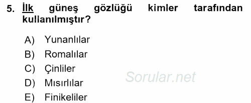 Giysi Seçimi 2016 - 2017 Dönem Sonu Sınavı 5.Soru