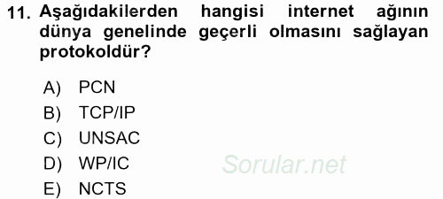 Dış Ticarette Bilgisayar Uygulamaları 2015 - 2016 Ara Sınavı 11.Soru