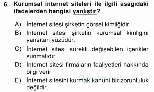 Dış Ticarette Bilgisayar Uygulamaları 2015 - 2016 Ara Sınavı 6.Soru