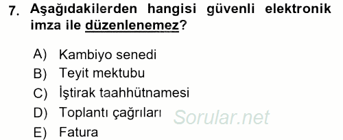 Dış Ticarette Bilgisayar Uygulamaları 2015 - 2016 Ara Sınavı 7.Soru