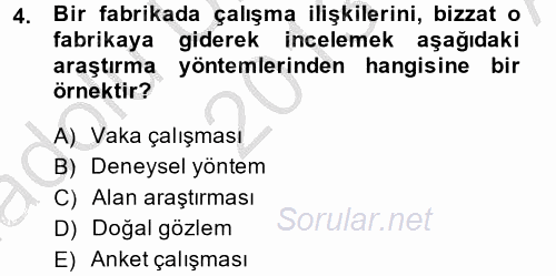 Davranış Bilimleri 2 2013 - 2014 Ara Sınavı 4.Soru