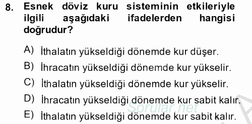 Maliye Politikası 2014 - 2015 Dönem Sonu Sınavı 8.Soru