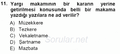 Mesleki Yazışmalar 2013 - 2014 Tek Ders Sınavı 11.Soru