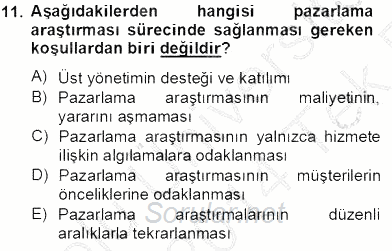 Turizm Pazarlaması 2013 - 2014 Tek Ders Sınavı 11.Soru