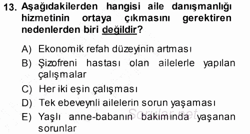 Anne Baba Eğitimi 2013 - 2014 Ara Sınavı 13.Soru