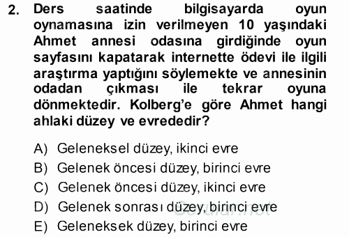 Anne Baba Eğitimi 2013 - 2014 Ara Sınavı 2.Soru