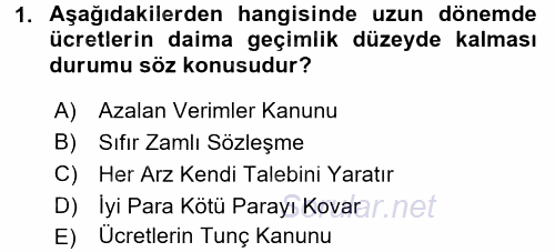 Gelir Dağılımı ve Yoksulluk 2016 - 2017 Ara Sınavı 1.Soru