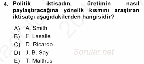 Gelir Dağılımı ve Yoksulluk 2016 - 2017 Ara Sınavı 4.Soru