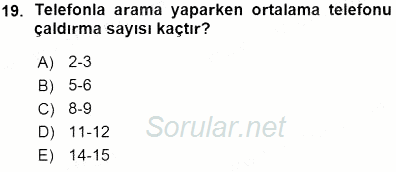 Bireyler Arası İletişim 2015 - 2016 Ara Sınavı 19.Soru