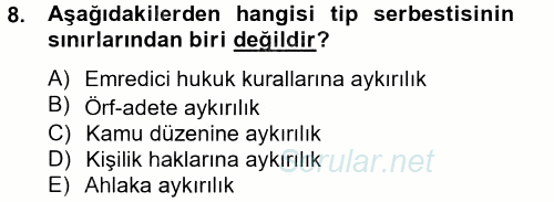 Medeni Hukuk 2 2013 - 2014 Tek Ders Sınavı 8.Soru