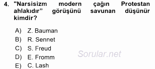 Ekonomi Sosyolojisi 2015 - 2016 Tek Ders Sınavı 4.Soru