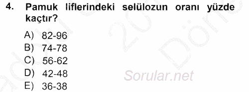 Tarla Bitkileri 2 2014 - 2015 Dönem Sonu Sınavı 4.Soru