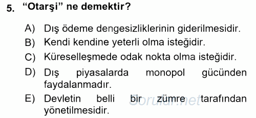 Dış Ticarette Risk Yönetimi Ve Sigortacılık 2017 - 2018 Ara Sınavı 5.Soru