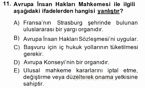 Kamu Özel Kesim Yapısı Ve İlişkileri 2013 - 2014 Dönem Sonu Sınavı 11.Soru