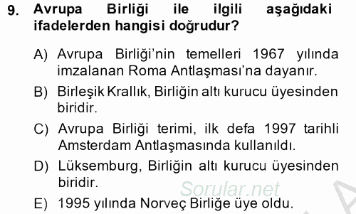 Kamu Özel Kesim Yapısı Ve İlişkileri 2013 - 2014 Dönem Sonu Sınavı 9.Soru
