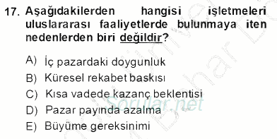 Perakendecilikte Ürün Yönetimi 2013 - 2014 Dönem Sonu Sınavı 17.Soru