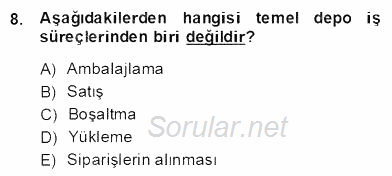 Perakendecilikte Ürün Yönetimi 2013 - 2014 Dönem Sonu Sınavı 8.Soru