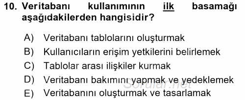 Konumsal Veritabanı 1 2017 - 2018 Ara Sınavı 10.Soru