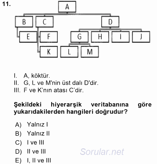 Konumsal Veritabanı 1 2017 - 2018 Ara Sınavı 11.Soru