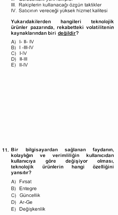 Perakendecilikte Ürün Yönetimi 2013 - 2014 Ara Sınavı 13.Soru