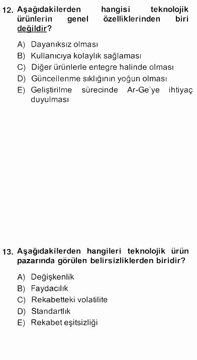 Perakendecilikte Ürün Yönetimi 2013 - 2014 Ara Sınavı 14.Soru