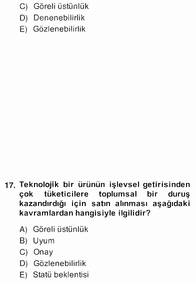 Perakendecilikte Ürün Yönetimi 2013 - 2014 Ara Sınavı 16.Soru