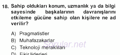 Perakendecilikte Ürün Yönetimi 2013 - 2014 Ara Sınavı 17.Soru