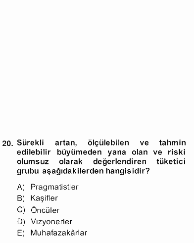 Perakendecilikte Ürün Yönetimi 2013 - 2014 Ara Sınavı 18.Soru