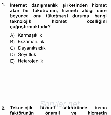 Perakendecilikte Ürün Yönetimi 2013 - 2014 Ara Sınavı 8.Soru
