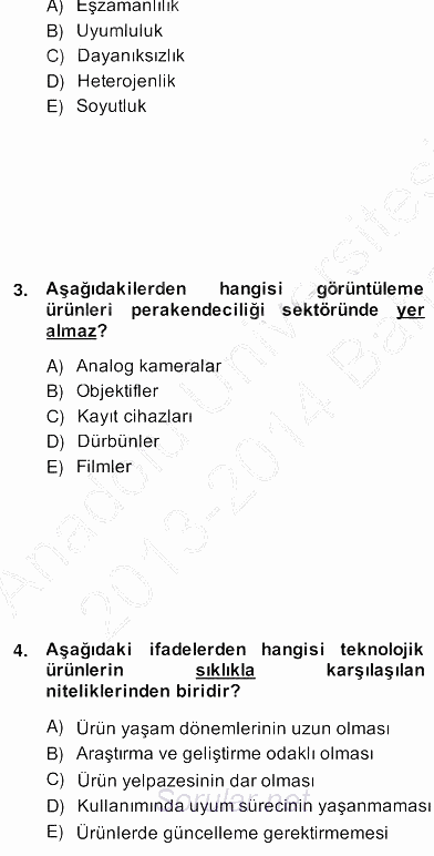 Perakendecilikte Ürün Yönetimi 2013 - 2014 Ara Sınavı 9.Soru